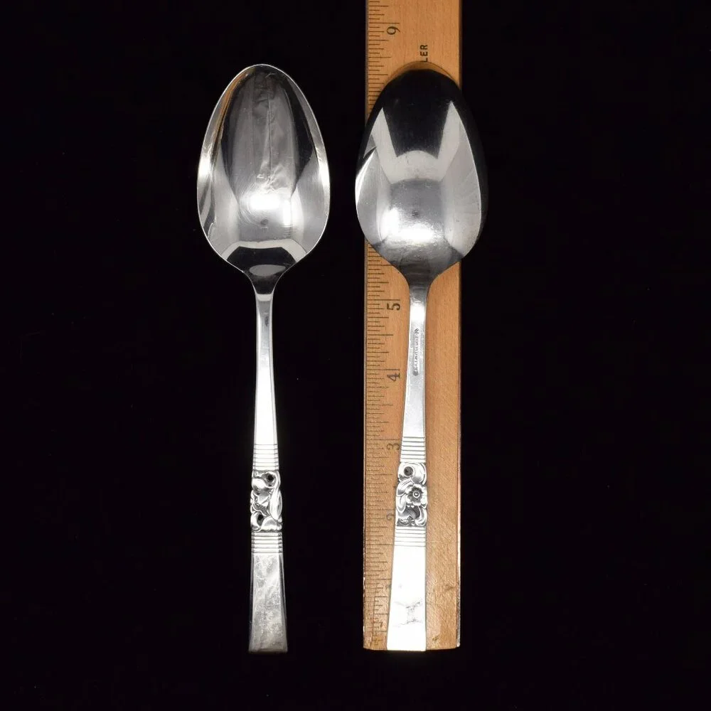 Oneida Community Morning Star 2 Solid Serving Spoons & 1 Sugar Spoon Silverplate